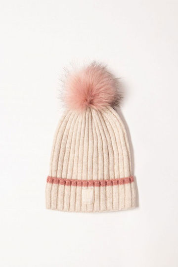 Beanie Căciulă Pentru Femei Tricotată În Culoare Ecru