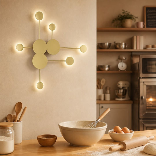 Lampă de Perete cu LED, Aurie, 93.5x77x77 cm