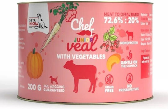 Syta Micha Chef Junior Wet Food For Puppies With Vegetables Grain-Free 200gr