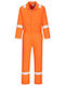 Portwest Iona Full Body Work Coveralls with Reflective Tapes Cotton Orange