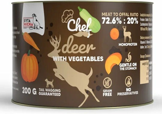 Syta Micha Chef Wet Dog Food With Deer And Vegetables Grain-Free 200gr