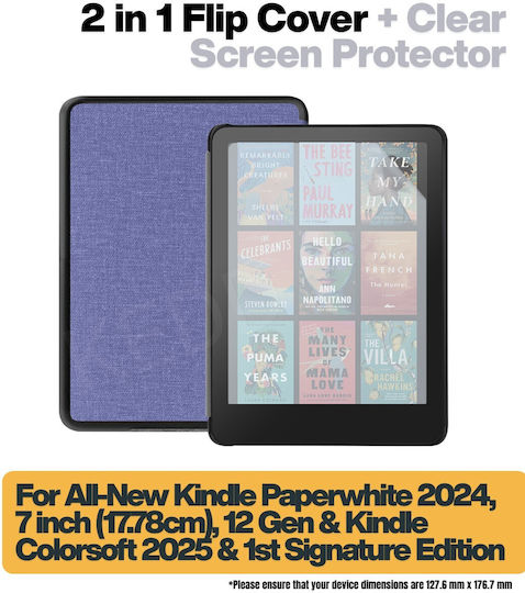 Inkora Флип Капак Издръжлив Прозрачен (Kindle Paperwhite 2024 7" 12-то Поколение)