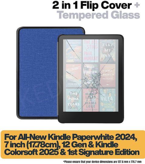 Inkora Флип Капак Издръжлив Прозрачен (Kindle Paperwhite 2024, Kindle Colorsoft 2025, Paperwhite Signature Edition 1ης Генерация)
