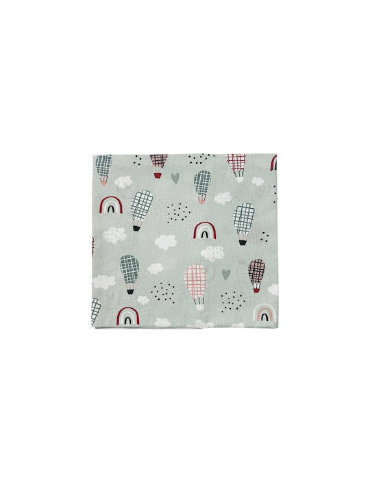 Bunny Bebe Baby Cradle Sheet Cotton Green 80x110cm