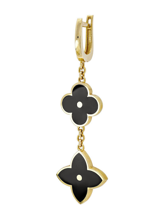 Kiriakos Gofas 14K Gold Ohrringe mit Schwarzen Steinen