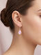 Sk3603 Висящи Обици Иридисцентна Розова Капка и Позлатен Кука – Grekas Jewelry