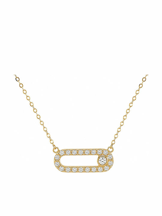 Senzio Belibasakis Halskette aus 9K Gold mit Zirkon