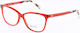 El Greco 9314 C4 Women's Acetate Prescription Eyeglass Frames Butterfly Red
