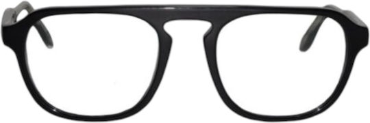 El Greco 9134 C2 Men's Acetate Square Prescription Eyeglass Frames Black