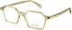 El Greco 9372 C5 Unisex Acetate Geometric Transparent Prescription Eyeglass Frames Skeleton