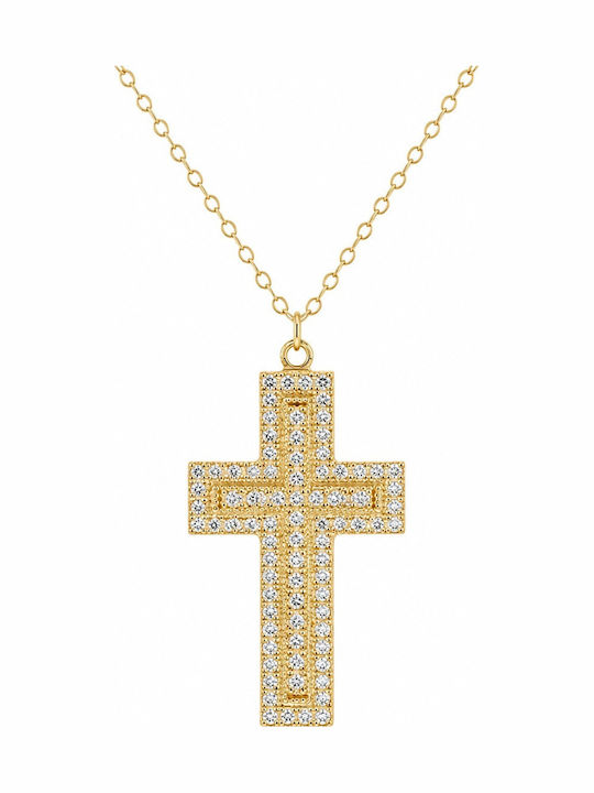 Senzio Belibasakis Women's Gold Cross 9K with Chain