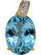 Savvas Design Hängender Charm aus 18K Gold Blau MEΝ01671