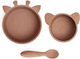 Nuuroo Eddy Silicone Brown 3 Piece Feeding Set