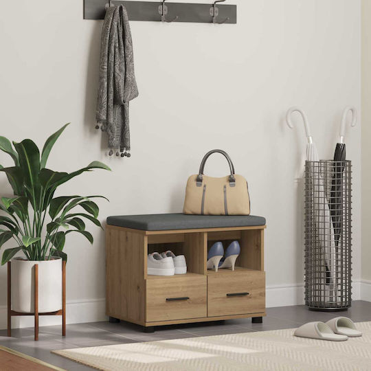 vidaXL Flurmöbel & Aufbewahrung mit Bank Eiche 60x38x46cm