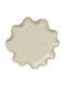 Broste Copenhagen Decorative Round Ceramic White Platter 24x24x3.6cm