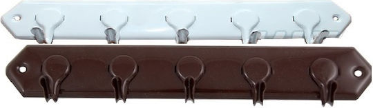Wall Hanger 5 Hooks White