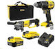 Stanley SFMCK208MDS Set Roată Unghiulară și Mașină de Găurit cu Impact Fără Perii 18V cu 2 Baterii 2Ah - 4Ah și Husă