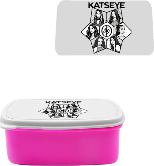 Photoretous Katseye Plastic Kids Food Container Pink