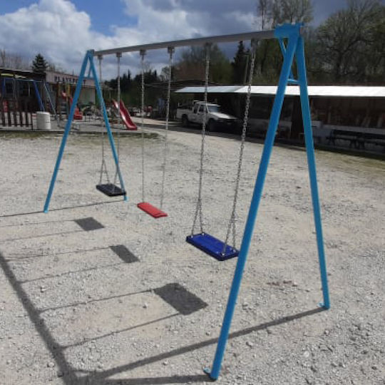 Aufhängige Metall Kinder Schaukeln 200x330x120cm Blau