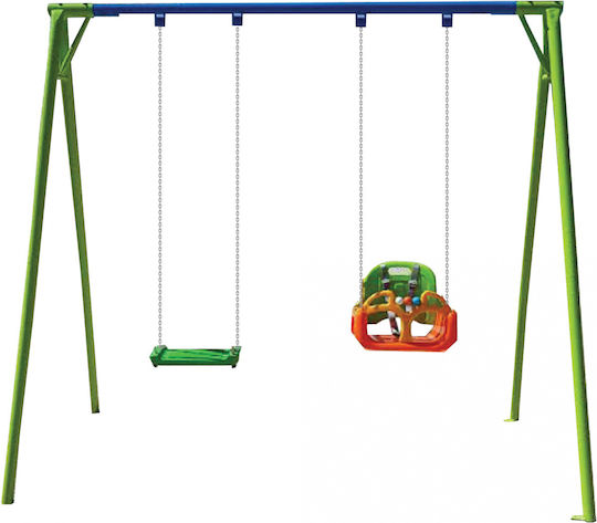 Doppelte Metall Kinder Schaukeln 230x120x200cm Blau