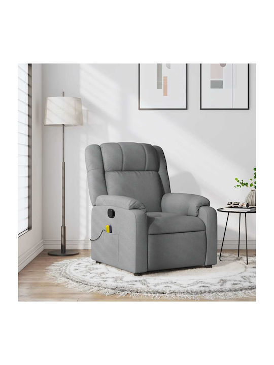 Πολυθρόνα Relax Massage με Υποπόδιο Ανοιχτό Γκρ...