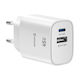 Swissten 45w Usb-c Power Delivery Charger Usb-a Quick Charge 3.0 18w White