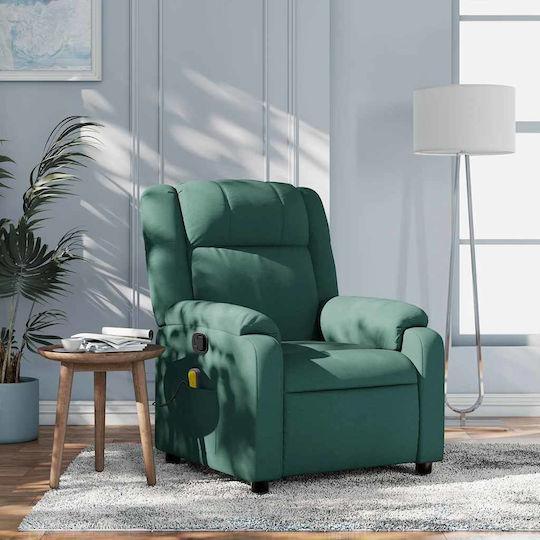 Πολυθρόνα Relax Massage με Υποπόδιο Σκούρο Πράσινο 77x95x99cm