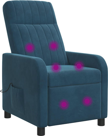 Πολυθρόνα Relax Massage Βελούδινη Μπλε 66x95x100cm