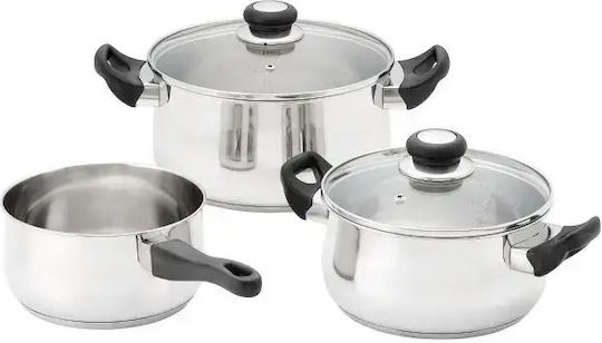 Horwood Set de vase de gătit din oțel inoxidabil 3 piese Horwood Set de vase de gătit din oțel inoxidabil 3 piese