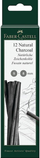 Faber-Castell Physisches Holz Kohle Pitt 5–8 Mm 12 Stück Schwarz