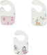Bunny Bebe Baby Bib 100% Cotton with Hoop & Loop Fastener Multicolour 3 Pieces