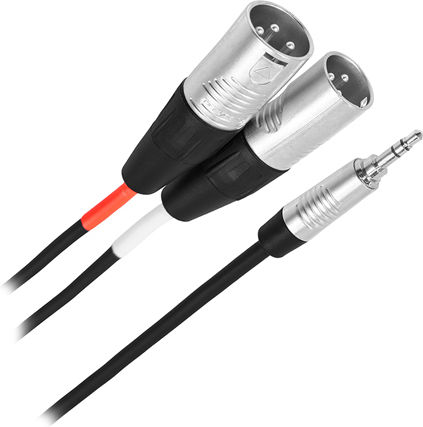 Plugger XLR-Kabel 2 x XLR-Stecker - 3,5 mm Stecker Schwarz 3m