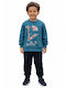 Kids Sweatpants Set With Top Petrol Blue