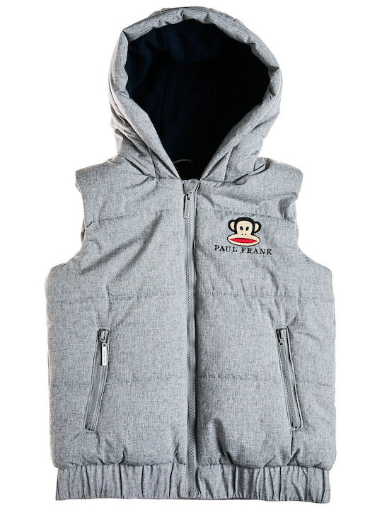 Waterproof Kids Casual Sleeveless Short Jacket with Lining Grey