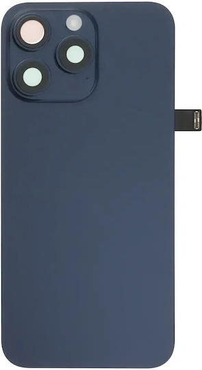 Оригинален Apple заден стъклен модул камера леща и рамка — iPhone 15 Pro Max син титан