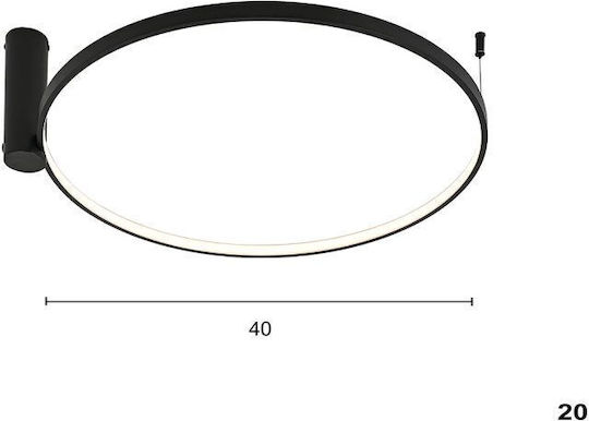 Luma Ceiling Mount Light 40cm Black with Integrated LED