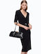Summer Midi Evening Shirt Dress Black
