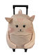 abo You’re Meow Favorite School Trolley Bag For Kindergarten With Water Bottle Holder Green 26 x 12 x 35cm