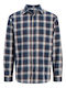 Long Sleeve Checked Shirt Navyblazer
