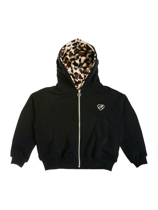 Kids Sweatshirt Cardigan with Black Hood