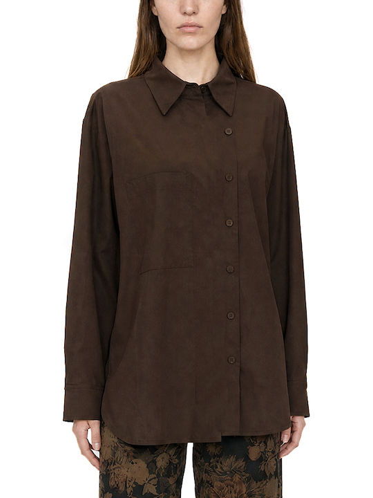 Long Sleeve Women's Shirt Brown