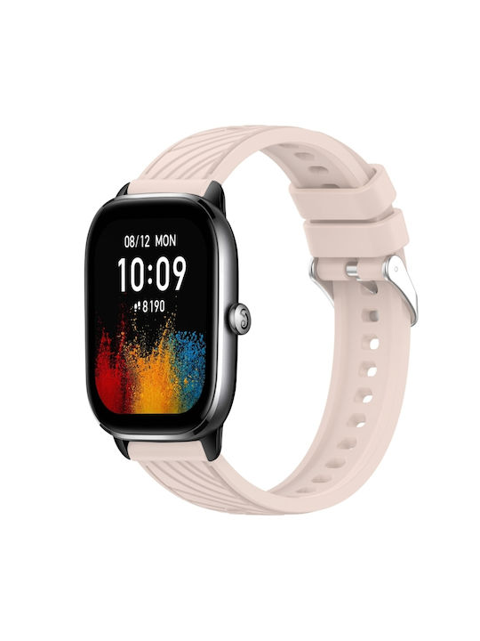 Amazfit Gts 4 Mini Stripe Texture 20mm Silicone Watch Band Pink