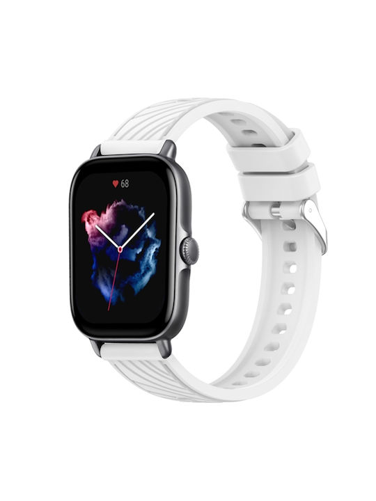 Amazfit GTS 3 Streifenstruktur 20mm Silikon Tragbare Bänder Weiß