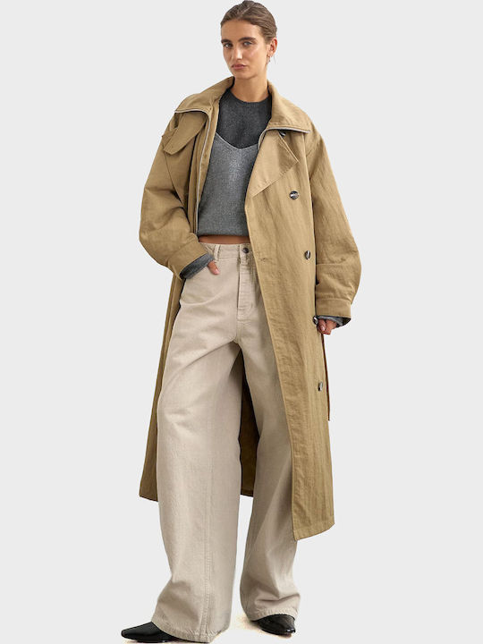 Topshop Damenmantel Dunkelbraun Übergroß
