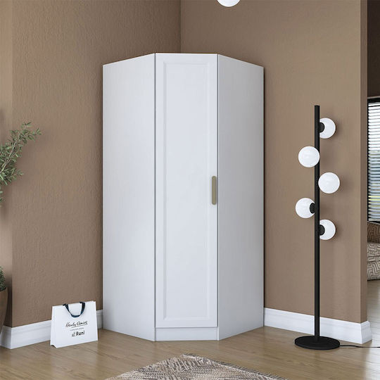 Μονόφυλλη Ντουλάπα Γωνιακή 91x57.5x210cm White