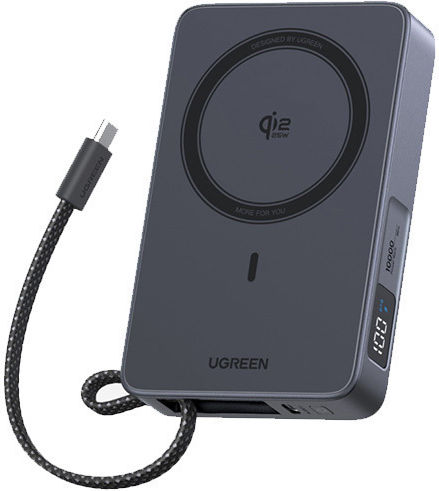 Ugreen PB773 MagSafe Qi2 Външна батерия 10000mAh 30W с USB-C Порт Сив