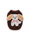 Knitted Sweater Small Dogs 3d Puppy Design Brown