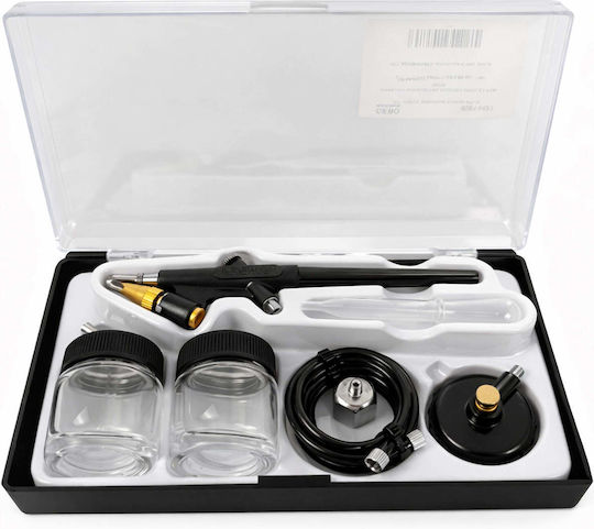 Gebo Aerograf cu Recipient 22ml Duza 0.5mm Presiune 3.5bar Cu Baterie Set