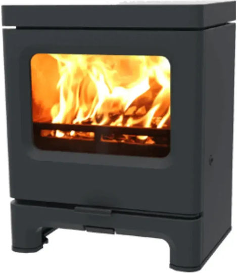 Charnwood Skye 5 - Ниска Стойка Метална Дървена Печка 5kW Черна