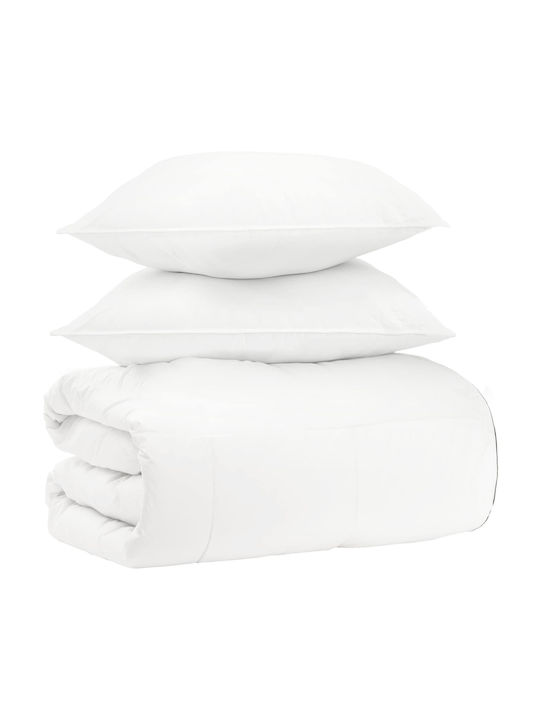 vidaXL Set Steppdecke Einzel 155x220cm Weiß 3 S...
